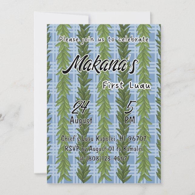 Plantilla de invitación para el primer cumpleaños  (Anverso)