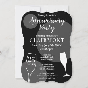 Plantilla de invitación para fiesta de 25º anivers