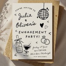 Plantilla de invitación para fiesta de compromiso,