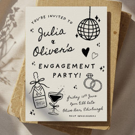 Plantilla de invitación para fiesta de compromiso,