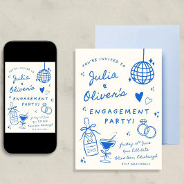 Plantilla de invitación para fiesta de compromiso,