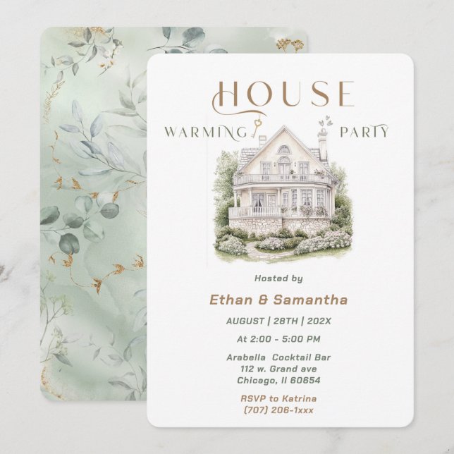 Plantilla de Invitación para Fiesta de Estreno de  (Anverso / Reverso)