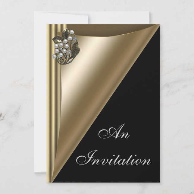 Plantilla de invitación para fiesta de evento Blac (Anverso)