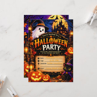 Plantilla de invitación para fiesta de Halloween a