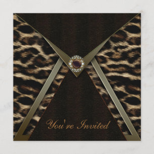 Plantilla de invitación para fiesta de leopardo