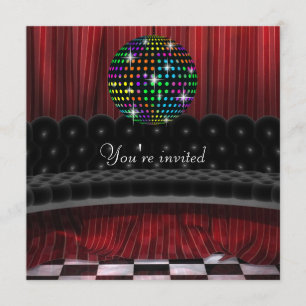 Plantilla de invitación para fiesta disco de bola