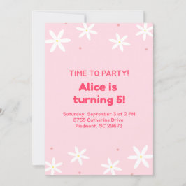 Plantilla de invitación para fiesta rosa linda par
