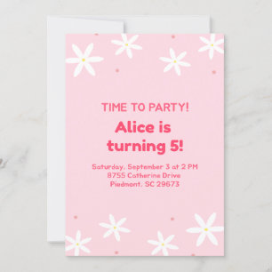 Plantilla de invitación para fiesta rosa linda par