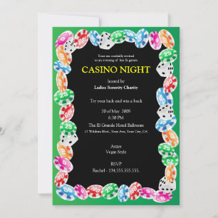Plantilla de invitación para fiestas de casino noc