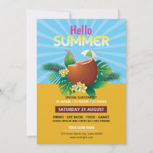 Plantilla de invitación para fiestas de verano