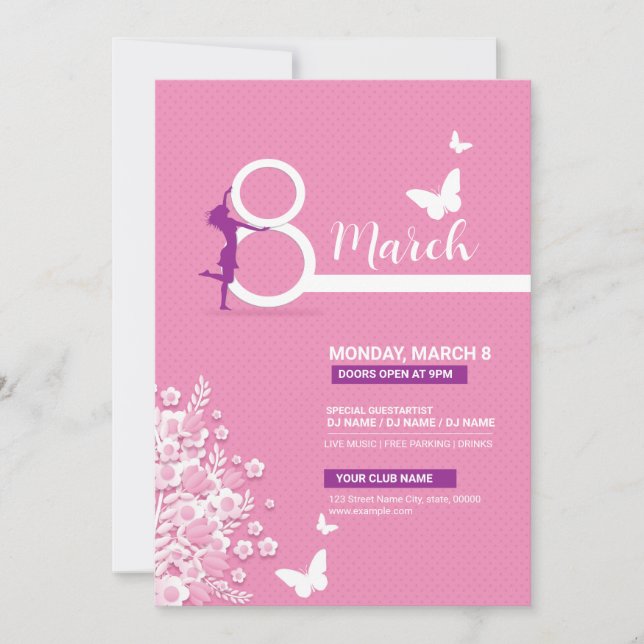 Plantilla de invitación para fiestas en el día de  (Anverso)
