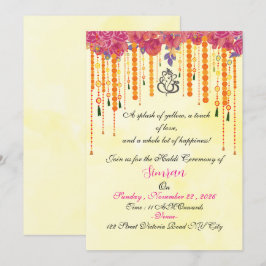 Plantilla de invitación para la ceremonia Haldi de