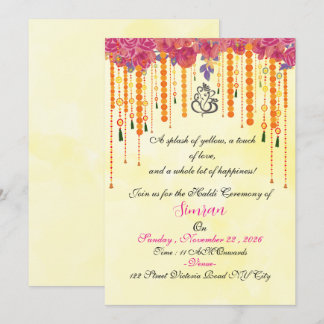 Plantilla de invitación para la ceremonia Haldi de
