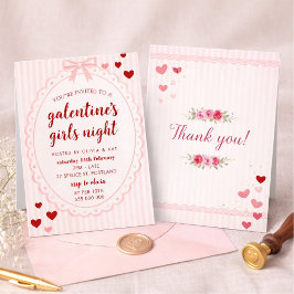 Plantilla de invitación para la noche de Galentine
