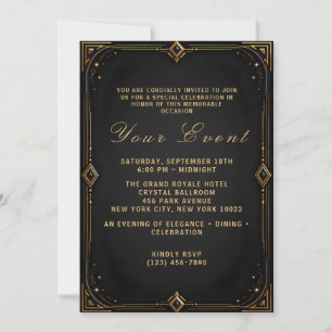 Plantilla de Invitación para Noche de Gala de Lujo