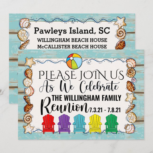 Plantilla de invitación para reunión de familias d (Anverso / Reverso)