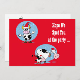 Plantilla de invitación para vacas navidades con s