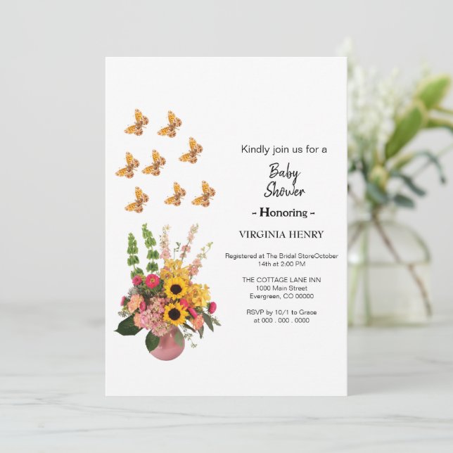 Plantilla de Invitación Personalizable para Baby S (Anverso de pie)