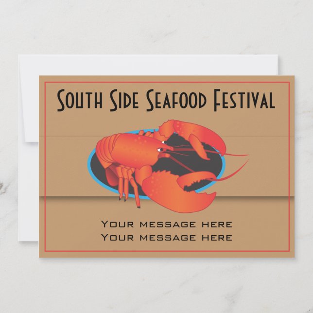 Plantilla de invitación Restaurante de mariscos (Anverso)
