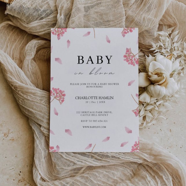 Plantilla de invitación rosa de Baby Shower (Baby Shower Pink Invitation Template)