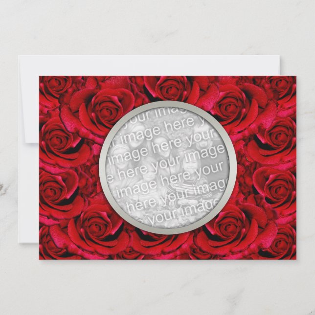 Plantilla de invitación - rosas rojas de personali (Anverso)