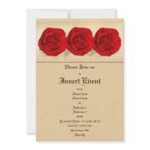 Plantilla de invitación - rosas rojas de personali