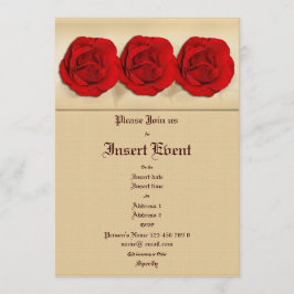 Plantilla de invitación - rosas rojas de personali