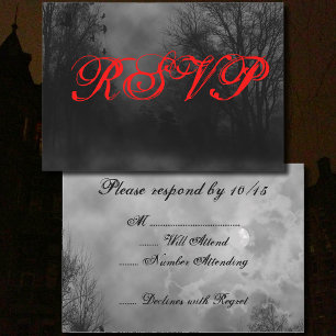 Plantilla de invitación RSVP de Sky Halloween obse
