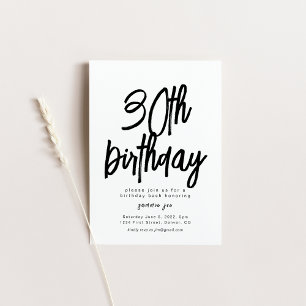 Plantilla de invitación simple para cumpleaños núm