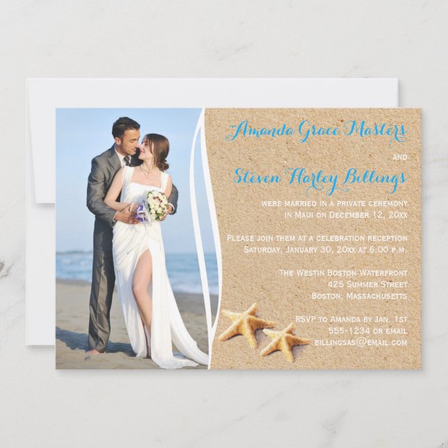 Plantilla de invitación solo para fotos de recepci (Anverso)