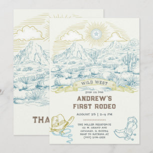 Plantilla de Invitación Vintage Primer Rodeo