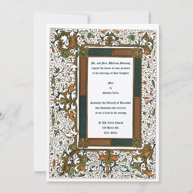 Plantilla de invitaciones a bodas con iluminación  (Anverso)