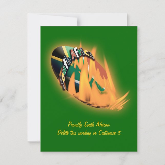 Plantilla de invitaciones a rugby sudafricano (Anverso)
