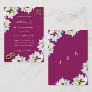 Plantilla de invitaciones de boda con lirios blanc