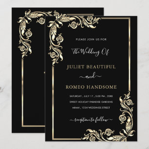 Plantilla de invitaciones de boda de Dios enmarcad
