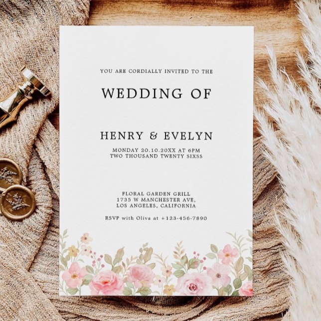 Plantilla de invitaciones de boda de Rosa (Rose Wedding Invites Template)