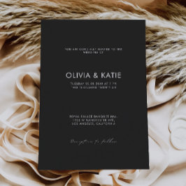 Plantilla de invitaciones de boda negra