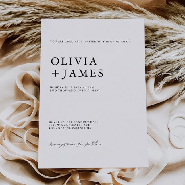 Plantilla de invitaciones de bodas minimalistas (Minimalist Wedding Invites Template)