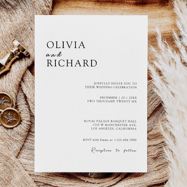 Plantilla de invitaciones de bodas minimalistas (Minimalist Wedding Invites Template)