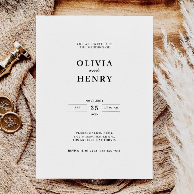 Plantilla de invitaciones de bodas minimalistas (Minimalist Wedding Invites Template)