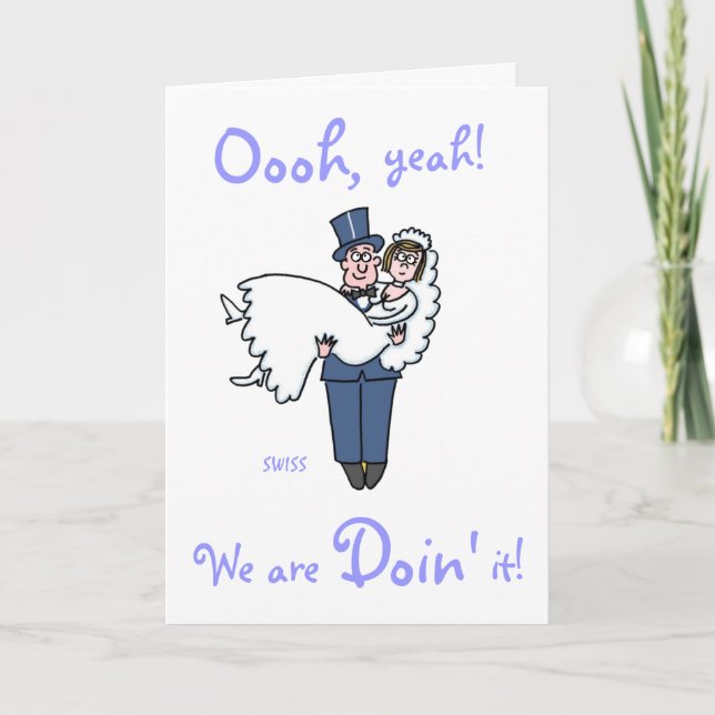 Plantilla de invitaciones de matrimonio humorístic (Anverso)