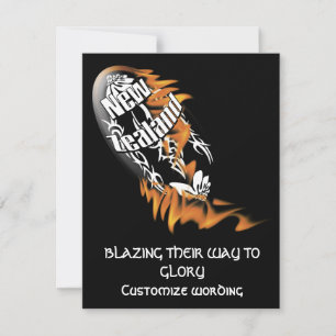 Plantilla de invitaciones de rugby de Nueva Zeland