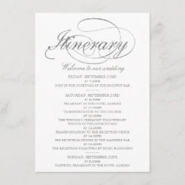 Plantilla de itinerario de boda con lámina de plat