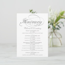 Plantilla de itinerario de boda con lámina de plat