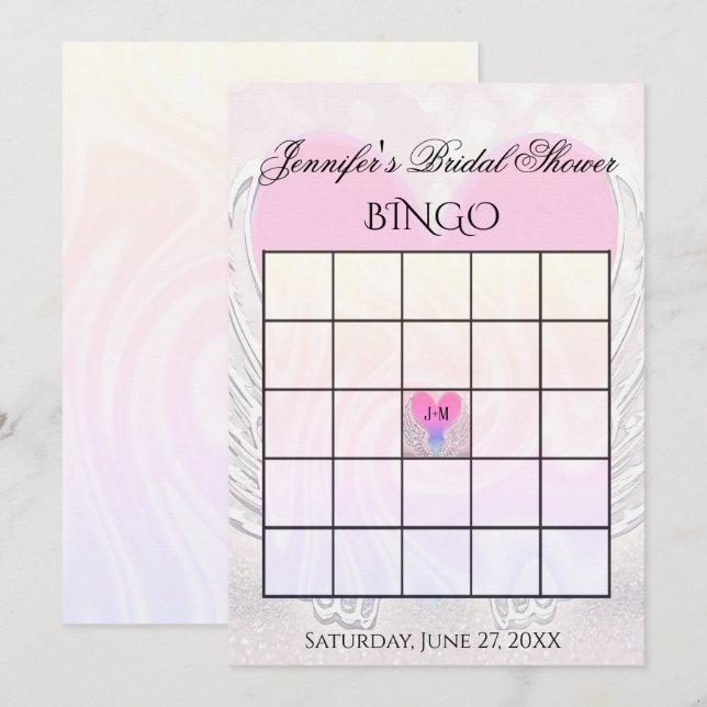 Plantilla de juego de bingo de ducha de novia (Anverso / Reverso)