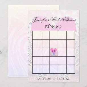 Plantilla de juego de bingo de ducha de novia