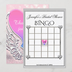 Plantilla de juego de bingo de ducha de novia