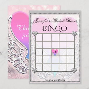 Plantilla de juego de bingo de ducha de novia