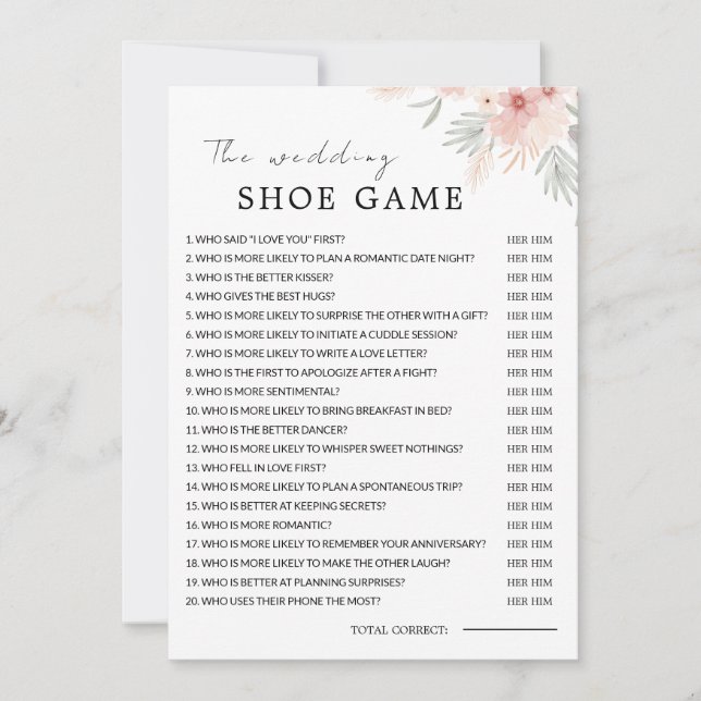 Plantilla de juego de zapatos de Boda de flores si (Anverso)