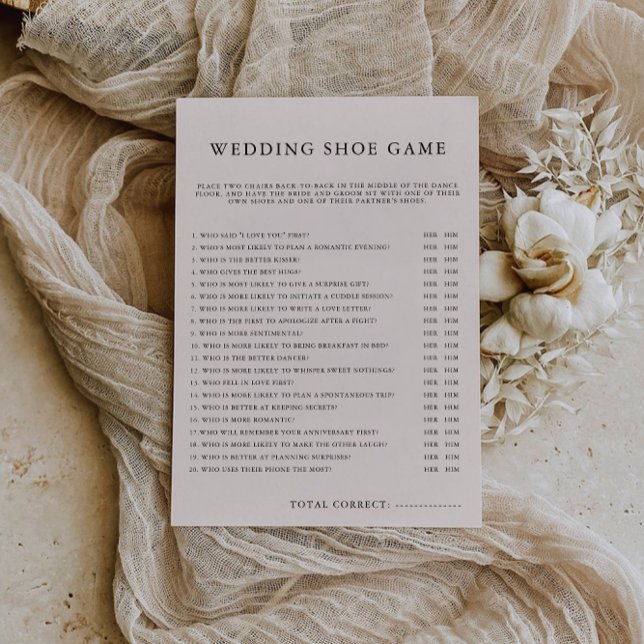 Plantilla de juego de zapatos de Boda Sage Boho, (Sage Boho Wedding Shoe Game Template, Invitation)
